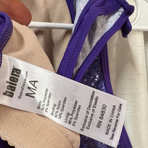 Balera Purple Blue Ombre Sequin Dance Dress Costume - Picture 10 of 12